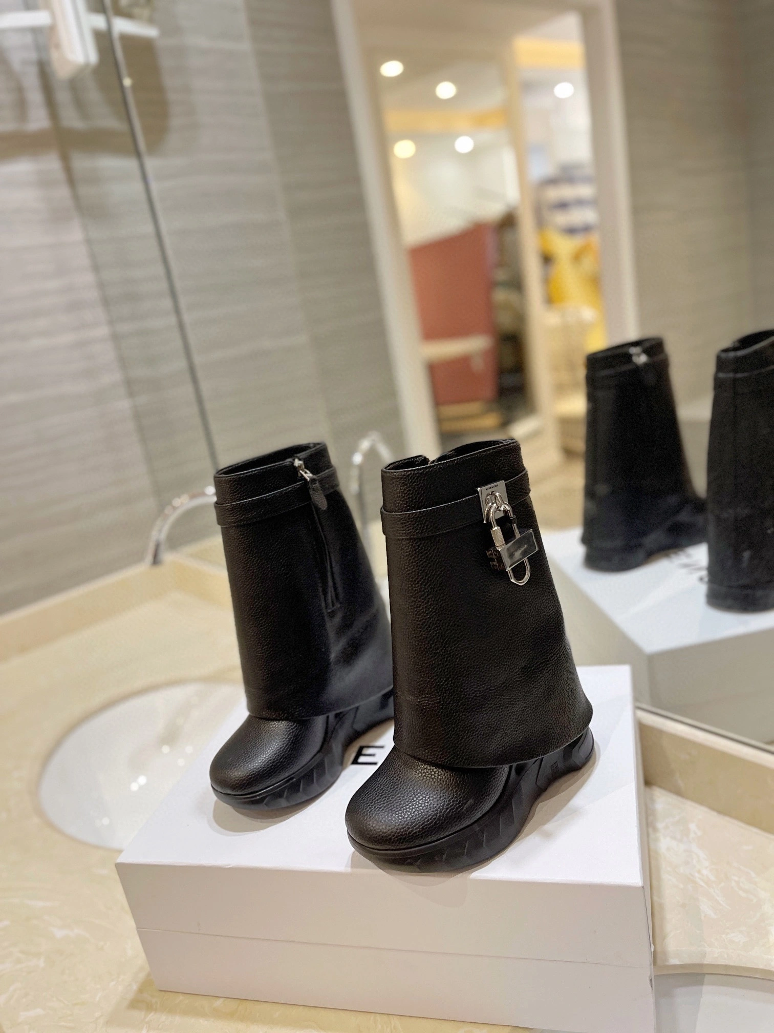 &COCO-- 6iv593hy BE603SE1AZ-001 Heel height：10.5CM Waterproof：3.5CM cowhide item:D-X000J1241